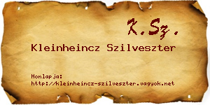 Kleinheincz Szilveszter névjegykártya