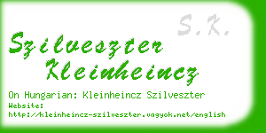 szilveszter kleinheincz business card